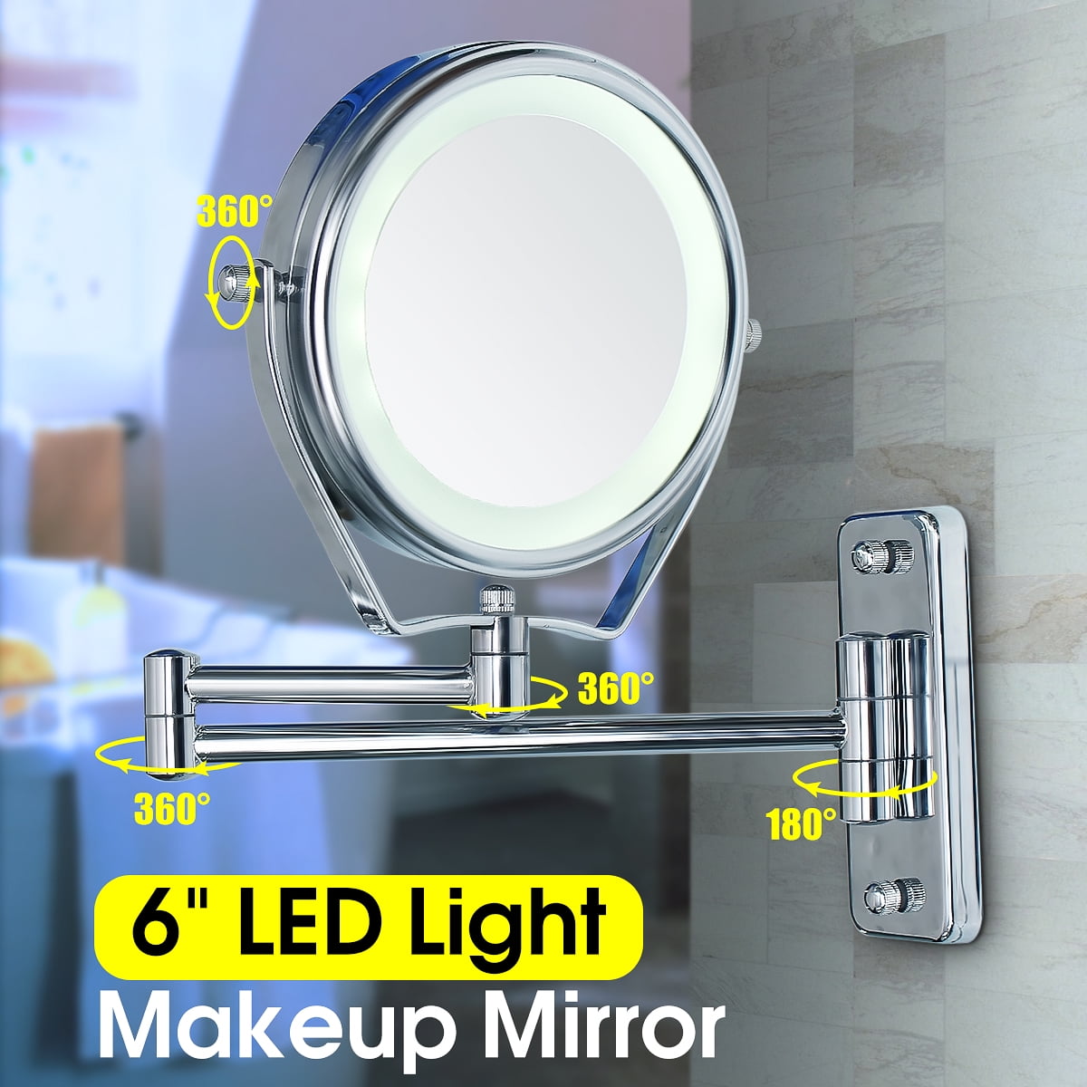 magnifying beauty mirror with light