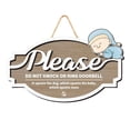 thumbnail image 1 of Wooden Baby Sleep Door Sign - Do Not Ring Doorbell, Durable, Humorous Design - for Nursery Quiet Environment, 1 of 1