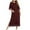 Wine, variant on CFLVAEK House Coat for Women Casual 3/4 Sleeve Robes with Pockets Loose Fitted Zipper Front Robes Solid Color Knee Length Home Wear Black M