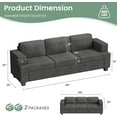 thumbnail image 3 of YOUDENOVA 2 Piece Set Comfy Sofa Couch, 3 Seater & Loveseat Sofa with Deep Seats, Modern Sleeper Couch for Living Room,Dark Grey, 3 of 7