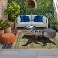 thumbnail image 2 of Brown Bear Outdoor Rug for Patio/Deck/Porch, Non-Slip Large Area Rug 5 x 8 Ft, Sage Green Striped Pine Cones Farmhouse Art Indoor Outdoor Rugs Washable Area Rugs, Reversible Camping Rug Carpet Runner, 2 of 8
