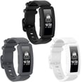 thumbnail image 1 of Compatible con Fitbit Ace 2 bandas para niños 6+, accesorios de pulsera de silicona suave correa de reloj correa de repuesto 3-negro + gris + blanco Jormftte LRWJ547-3, 1 of 7