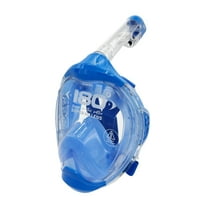 Moflow™ Clear Full-Face Snorkeling Mask – Blue S/M – 180° HD View, Anti-Fog, Anti-Leak, Natural Breathing – GoPro Mount