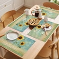 thumbnail image 5 of Sunflowers Placemats Set of 12 Modern Bee You Are My Sunshine Green Place Mats Indoor Wipeable Table Mats Washable Cloth Dining Table Placemats for Kitchen Holiday Party Home Decor 13x19 Inch, 5 of 9