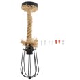 thumbnail image 1 of Vintage E27 100-240V hierro cuerda de cáñamo LED lámpara de techo lámpara de araña cafetería Bar hogar Droplight, 1 of 8