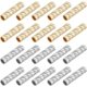 thumbnail image 1 of 100 cuentas tubulares talladas en oro y plata, chapadas en oro de 18 quilates, rectas, de 8 x 2 mm, ideales para la creación de pulseras, collares y bisutería., 1 of 9