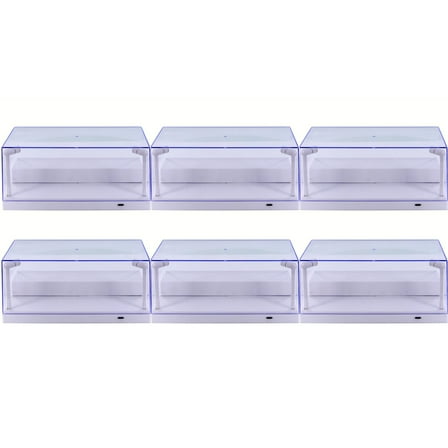 Box of 6 Acrylic LED Display Case w/Removable Riser, White - 9902W - 1/24 Scale Display Case for Diecast Cars