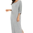 thumbnail image 5 of INSPIRE CHIC Women's Nightshirts 3/4 Sleeve Nightgowns Sleepewear Shirt Dress 3XL Gray, 5 of 6