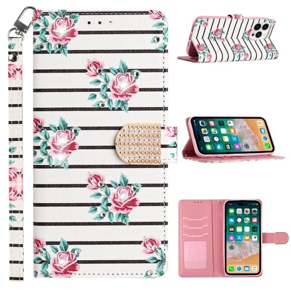 For Motorola Moto G 5G 2023 Wallet Cover Phone Case   Tempered Glas - Fashion Floral