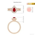 thumbnail image 4 of ANGARA Natural Split Shank Pear Ruby and Diamond Double Halo Ring in 14K Rose Gold for Women (Size-6x4mm) | July Birthstone, Birthday, Anniversary, Jewelry Gift for Women | Natural Ruby Ring, 4 of 9