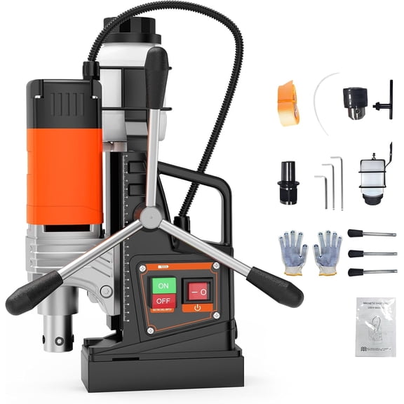 Mag Drill Press, 1750W 2 in Boring Diameter, 2922Lbf Power Portable Magnetic Drill, 810 PRM, Electric Drilling Machine for Metal Surface, Industrial and Home Improvement