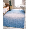 thumbnail image 1 of Unique Loom Modern Collection Distressed Gradient Transitional Indoor and Outdoor Flatweave Area Rug, 8 Feet x 11 Feet 4 Inch, Blue/Gray, 1 of 2