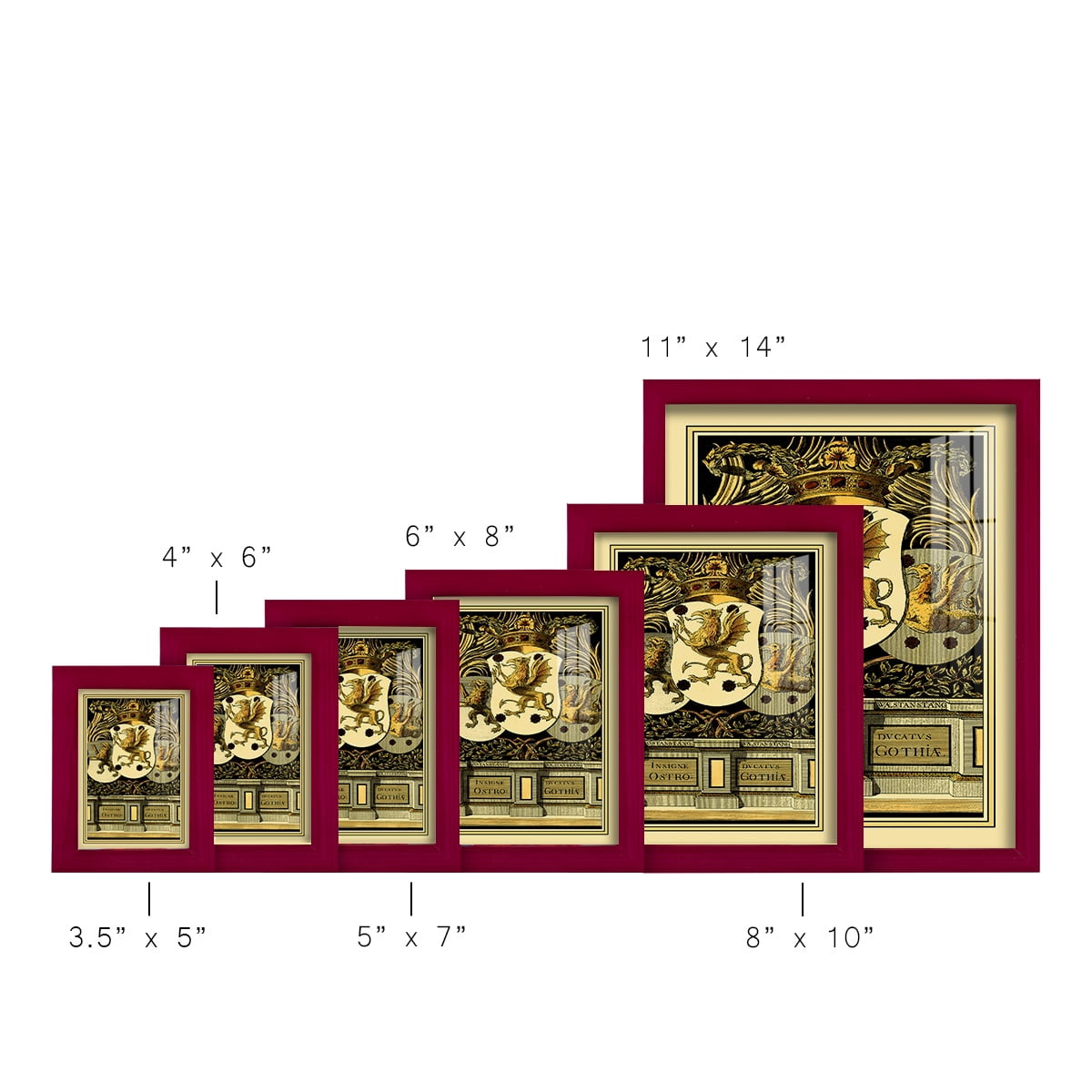 Family Crest II -Framed Print w/glass-Cherry Red