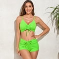 thumbnail image 5 of Sngxgn Women Two Piece Swimsuits High Waisted Bikini Set Tummy Control Ruched Tie Knot Bathing Suits(Green,XXL), 5 of 7