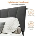 thumbnail image 4 of Neche Floating Upholstered Twin Full Queen King Platform Bed Frame with LED Lights, Charging Station & Storage Headboard, Gray, 4 of 13