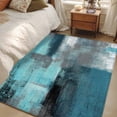 thumbnail image 4 of Turquoise Grey Abstract Art Area Rugs 4x6 ft Teal Blue Graffiti Retro Gradient Washable Rug Non Slip Indoor Carpet Absorbent Floor Mat for Living Room Bedroom Dining Room, 4 of 9