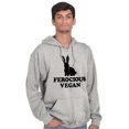 thumbnail image 5 of Ferocious Vegan Herbivore Bunny Zip Up Hoodie Men's Women's Brisco Brands X, 5 of 6