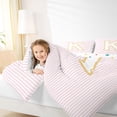 thumbnail image 5 of Feelyou Initial K Letter Bedding Comforter Set for Teen, Girly Pink Stripe Abstract Twin Comforter Sets, Kawaii Princess Style Reversible Bedding Set, Super Cozy Room Decor, 2-Piece, 5 of 9