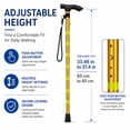 thumbnail image 6 of Folding Cane for Men & Women, Adjustable Height Lightweight Aluminum Walking Stick with Ergonomic Handle & Non-Slip Tip, Collapsible Travel Cane for Seniors, Elderly & Injured, 6 of 9