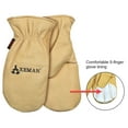 thumbnail image 3 of Kinco 1930-L Men's Axeman Lined Cowhide Chopper Mittens, Heat keep Thermal Lining, Golden (Size: Large), 3 of 6