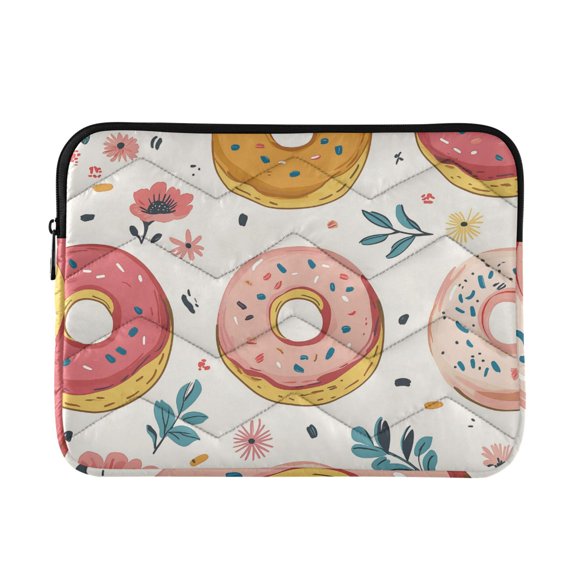 FORMRS 13-13.3 inch Laptop Sleeve Case Soft Carrying Quilted Computer Bag Cover, Pink Donut