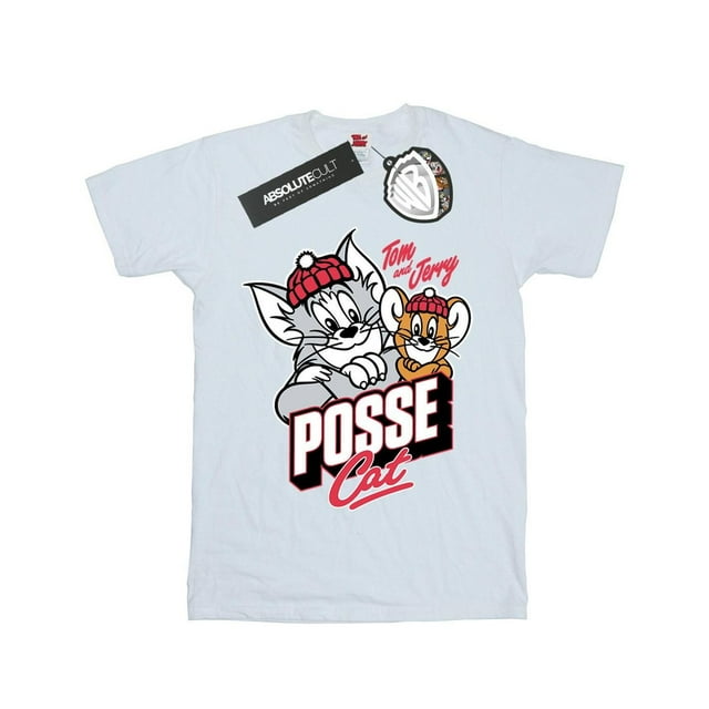 Tom T-Shirt en Coton pour Filles And Jerry avec Chat d'Équipe