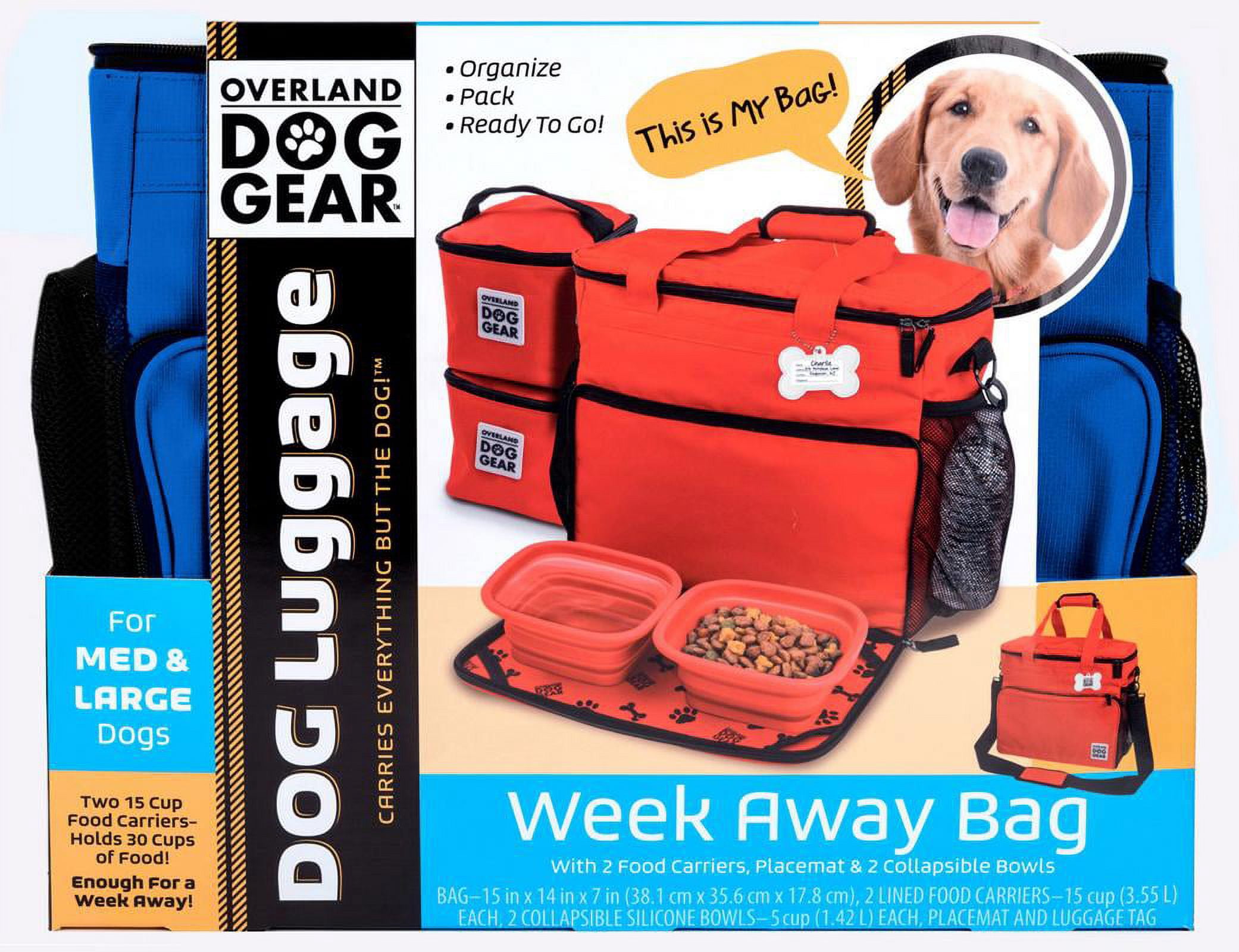 Mobile Dog Gear Week Away Bag, Medium/Large, Blue