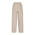 thumbnail image 5 of hotojiny Women's Linen Pants Loose Comfy Wide Leg Cropped Pants Lightweight Drawstring Elastic Waist Casual Beach Trousers, 5 of 7