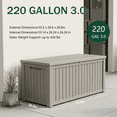 thumbnail image 4 of Decksplore 220 Gallon Resin Deck Box, Large Weatherproof Outdoor Storage Box for Patio, Tan, 4 of 10
