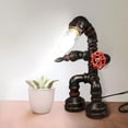 thumbnail image 3 of Rompot 12" Industrial table lamp for Boys Steampunk Lamp Cool and Cute iron water pipe desk lamp for Office,Bedroom,Living Room, 3 of 3