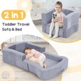 thumbnail image 2 of Cama de viaje para niños pequeños whiffee 2 en 1 plegable y portátil tipo sofá, 2 of 9