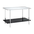 thumbnail image 2 of Gzxs Mirrored-Top Console Table, 2 Tier Entryway Table with Faux Marble Finish Shelf and Chrome Metal Frame, 48"L Narrow Sofa Table for Entryway, Living Room, Hallway, Foyer, Office, Black, 2 of 5