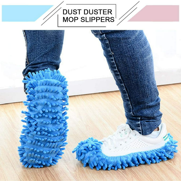 Mop Slippers for Floor Cleaning, Washable Reusable Shoes Cover, Microfiber  Dust Mops Mop Socks for Women Men Kids Foot Dust Hair Cleaners Sweeping