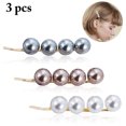 thumbnail image 1 of 3PCS Pince à Cheveux Mode Créative Perle Décor Alliage Épingle à Cheveux Accessoires de Cheveux, 1 of 10