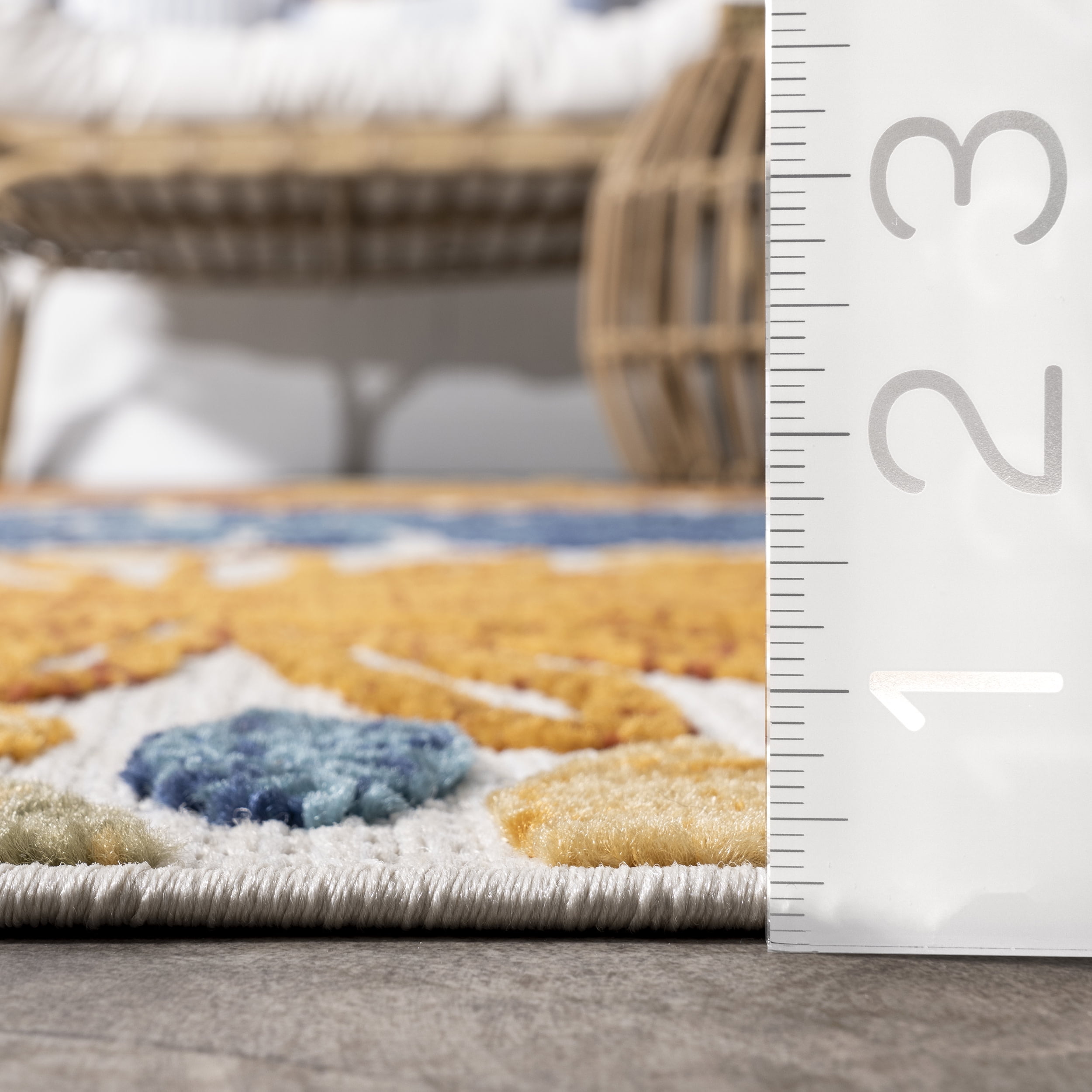 nuLOOM Monique Floral Indoor/Outdoor Blue 5' x 8' Modern Area Rug