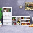 thumbnail image 3 of Set de armarios de almacenamiento Dollhouse a escala 1:12 de madera blanca, 3 of 3
