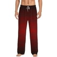 thumbnail image 2 of Picia Red Geometric Mens Soft Woven Cotton Elastic Waistband Sleep Pajama Pant Lounge Sleep Pant With Pockets And Drawstring-Large, 2 of 9