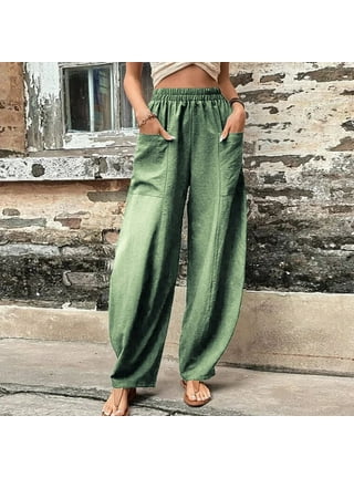 Womens Wide Leg Lounge Pants with Front Pockets Solid Color Loose