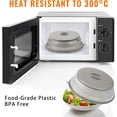 thumbnail image 3 of SINMI Cloche Micro Onde, 2 Pièces Couvercle Micro Ondes , Onde Passoire avec Trous de Vapeur pour Fruits Et Légumes, sans Bap et Non Toxique (Gris + Rouge), 3 of 5