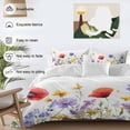 thumbnail image 3 of Pastoral Flowers Duvet Cover Set King Size, Colorful Floral Plants Leaves Watercolor 4 Piece Soft Microfiber Bedding Set with 1 Duvet Cover, 1 Flat Sheet, 2 Pillowcases, 3 of 9