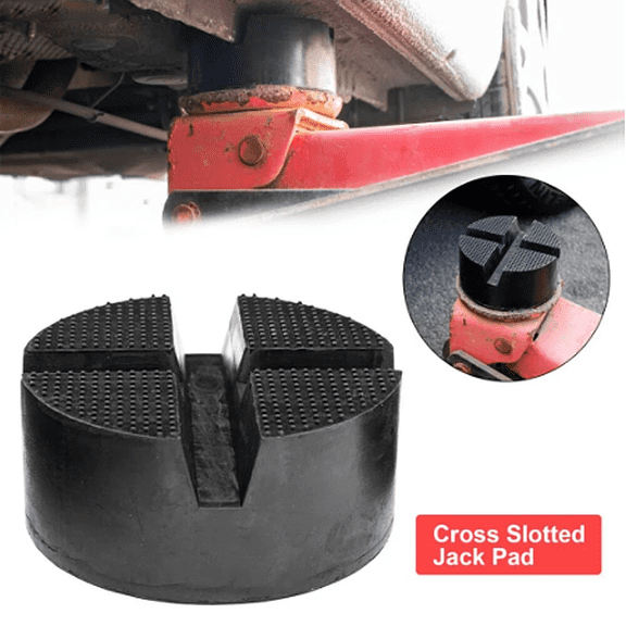 Woudy Universal Car Jack Pad Adapter Rubber Cross Slot Protector for Pinch Weld Frame Rail Guard