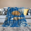 thumbnail image 2 of ARISTURING Shells Sea Stars Ocean Flannel Material Blanket for All Seasons - Anti-Pilling Lightweight Soft Blanket 60x80in, 2 of 6