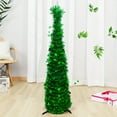 thumbnail image 4 of 1 Piece 1.2m Colorful Retractable Fold-Up Christmas Tree - Holiday Decorations, Spiral Tinsel Star Ornament for Festive Home and Celebration Events, 4 of 15