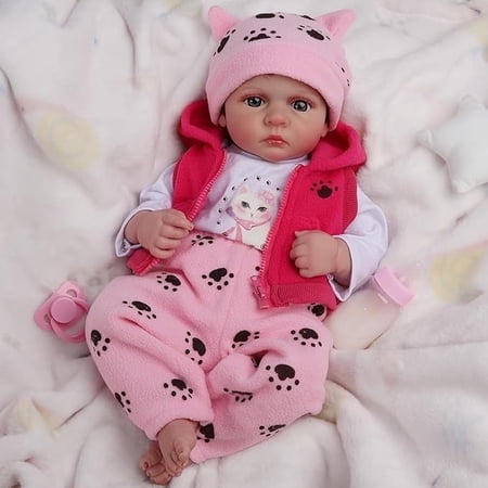 18 Inch Realistic Reborn Baby Doll, Soft Weighted Baby Doll, Lifelike Newborn with Rooted Hair(No Accessories)