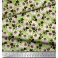 thumbnail image 2 of Soimoi Green Cotton Jersey Fabric Rose Flower Watercolor Print Fabric By the Yard 64 Inch Wide, 2 of 3