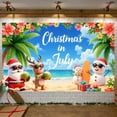 thumbnail image 2 of Tropical Theme Christmas in July Banner Festive Beach Design Vibrant Holiday Decoration for Summer Party Celebration Tropical Beach Event, 2 of 2