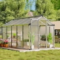 thumbnail image 2 of CazToi 6x10 FT Outdoor Walk-in Aluminum Frame Greenhouse with Roof Vent & Polycarbonate Panels & Sliding Door, 2 of 7