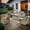 Dark Gray, variant on Ovios Outdoor Furniture 9 Pieces Patio Conversation Set with 42" Gas Fire Pit All-Weather Rattan Wicker Outdoor Sectionals with Swivel Gliding Chair and Solar Glowing Table for Backyard