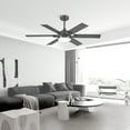 thumbnail image 1 of PHORUS 46"Ceiling Fan with Light and Remote/APP Control,Modern Flush Mount Ceiling Fan,6-Speed Reversible DC Motor,5 Blades,Farmhouse Ceiling Fan for Indoor Bedroom,Kitchen,Black, 1 of 7