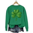 thumbnail image 3 of St. Patrick's Day Sweatshirt for Women Lucky Shamrock Long Sleeve Irish Shirt Ireland Pullover Tops, 3 of 4